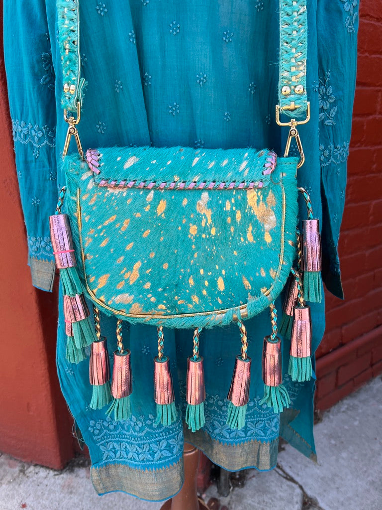 Pinto Pony purse suede metallic leather Andrea Serrahn Serrahna
