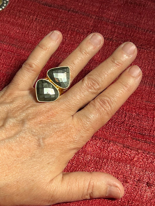 Multicultural Jewels beaded necklace pyrite ring Andrea Serrahn Serrahna