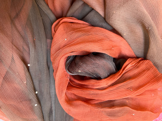 PUMPKIN MOCHA CHIFFON SCARF