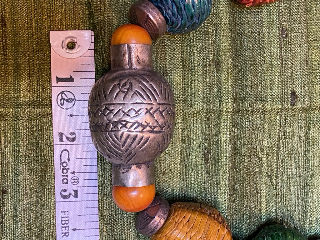 Woven kid leather bead necklace Andrea Serrahn Serrahna