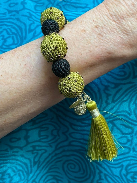CROCHETED AND BEADED BALL BRACELETS