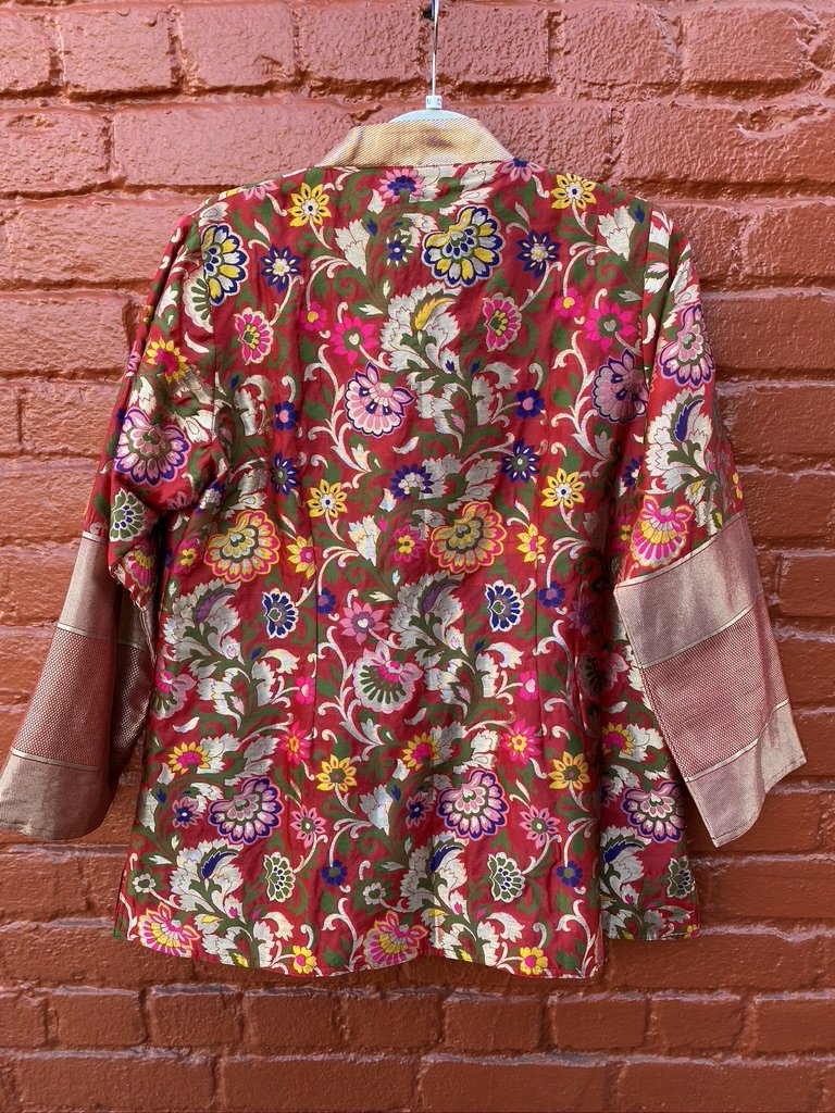 Brocade silk jacket chinoiserie wedding jacket Andrea Serrahn Serrahna