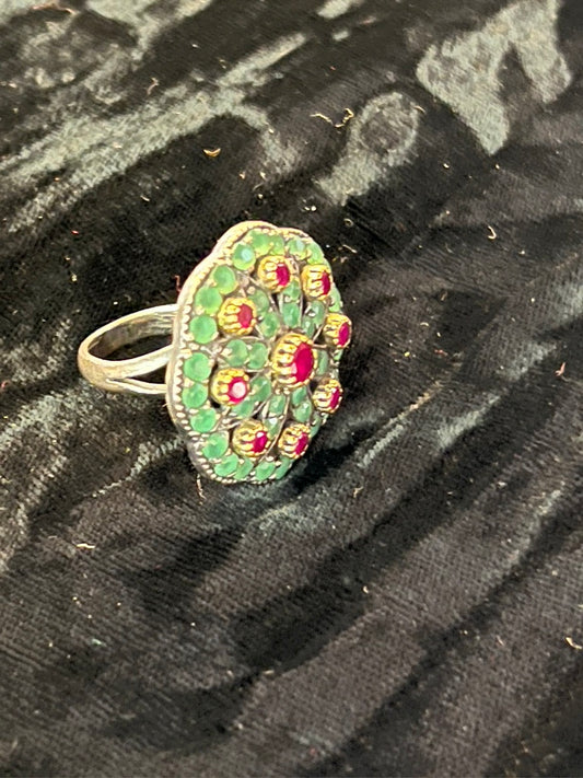 CHALCEDONY & RUBY RING