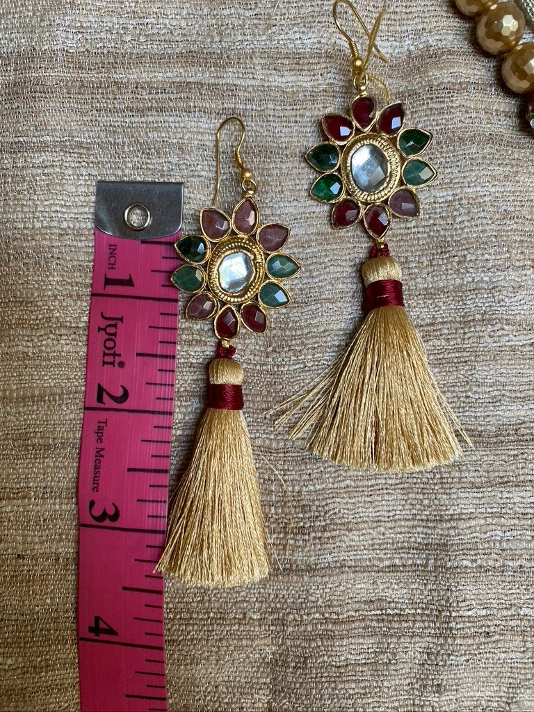 NAVARATRI ROSE QUARTZ EARRINGS