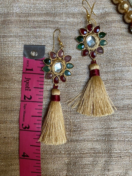 NAVARATRI ROSE QUARTZ EARRINGS