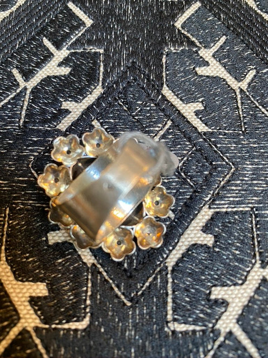 Silver portrait oval granulation sterling work Andrea Serrahn Serrahna