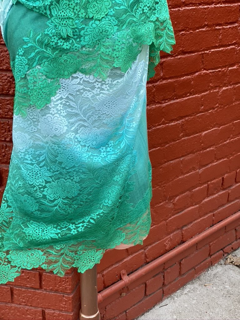 Soft Pashmina Lace Shawl wool celadon Andrea Serrahn Serrahna