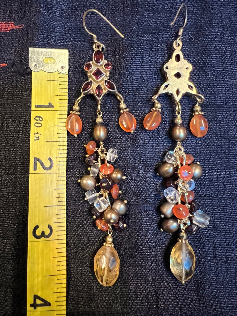 Carnelian multi stone earrings Andrea Serrahn Serrahna