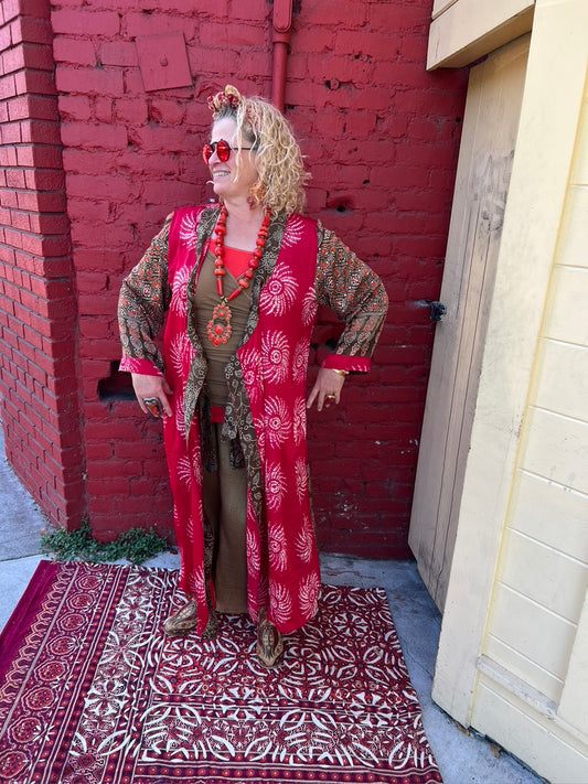 DIVINE AJRAKH WRAP MAXI DRESS