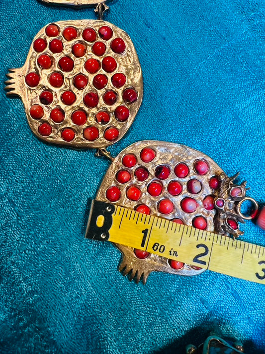 Pomegranate coral necklace brass gold plated Andrea Serrahn Serrahna