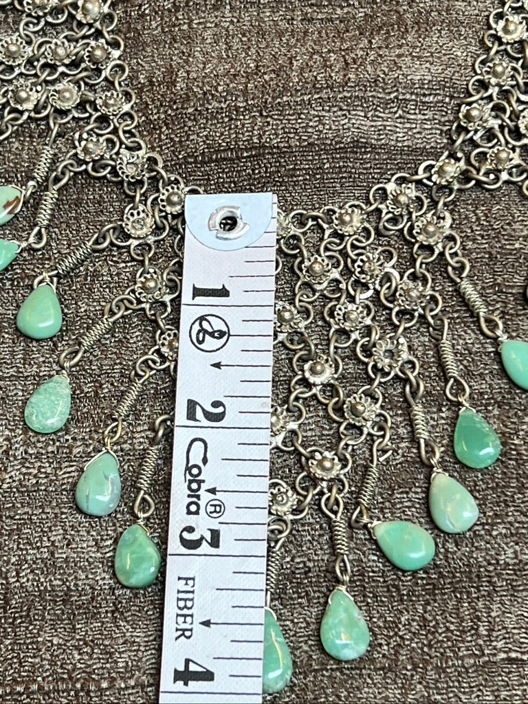 Chrysoprase silver bibb necklace Andrea Serrahn Serrahna