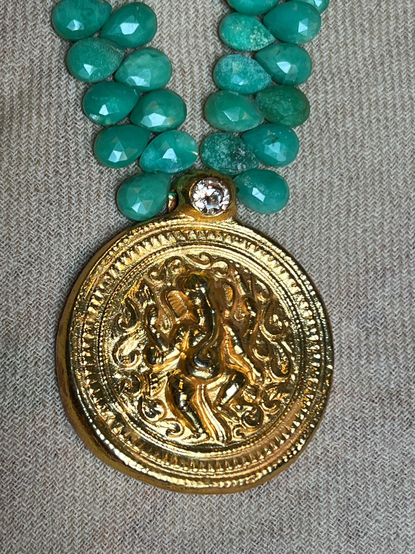 CHRYSOPRASE GANESH NECKLACE