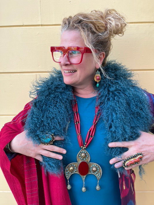 MONGOLIAN CURLY LAMB FUR COLLAR