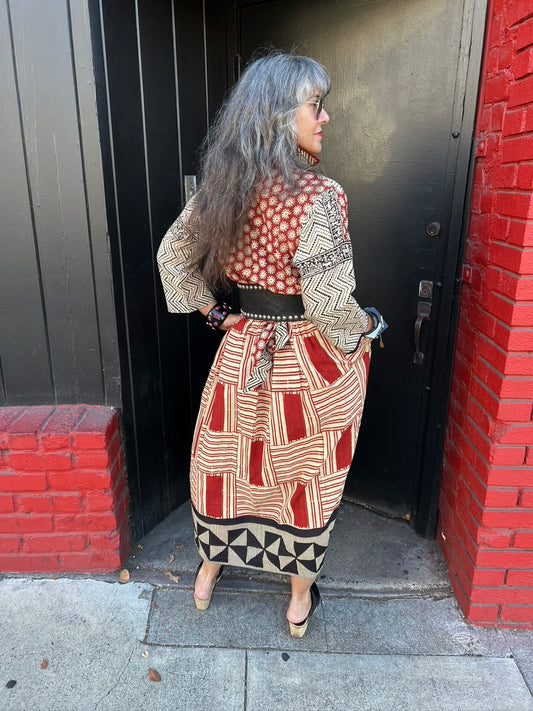 BLOCK PRINT SHIRT DRESS: Bold, Black & White