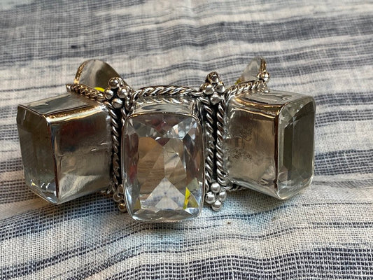 Square quartz ice crystal cuff Andrea Serrahn Serrahna