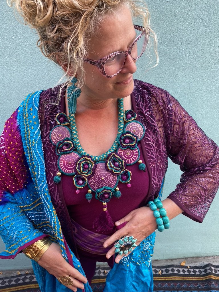 THE FLORALOPOLIS: Tribal Hand Carved Button Neckpiece