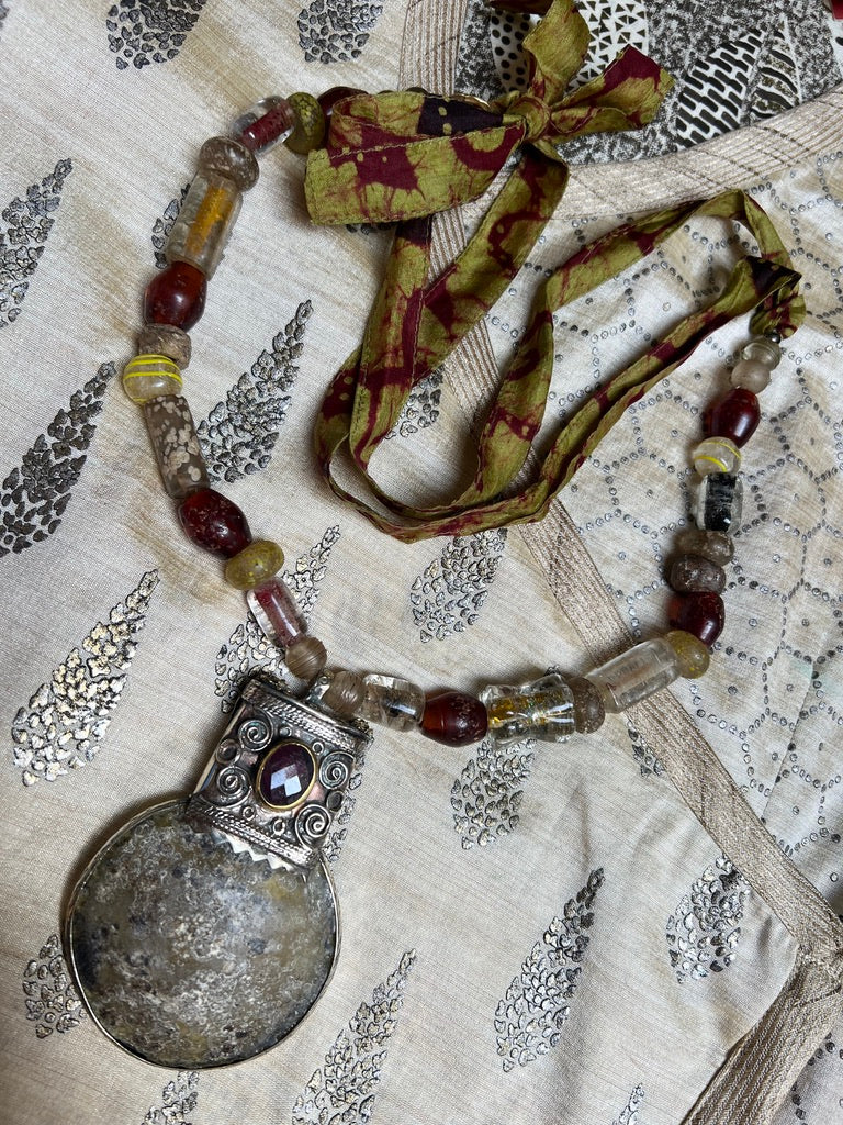 AFGHAN SEA GLASS NECKLACE