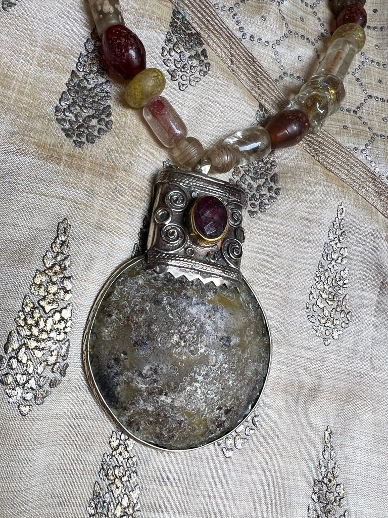 AFGHAN SEA GLASS NECKLACE