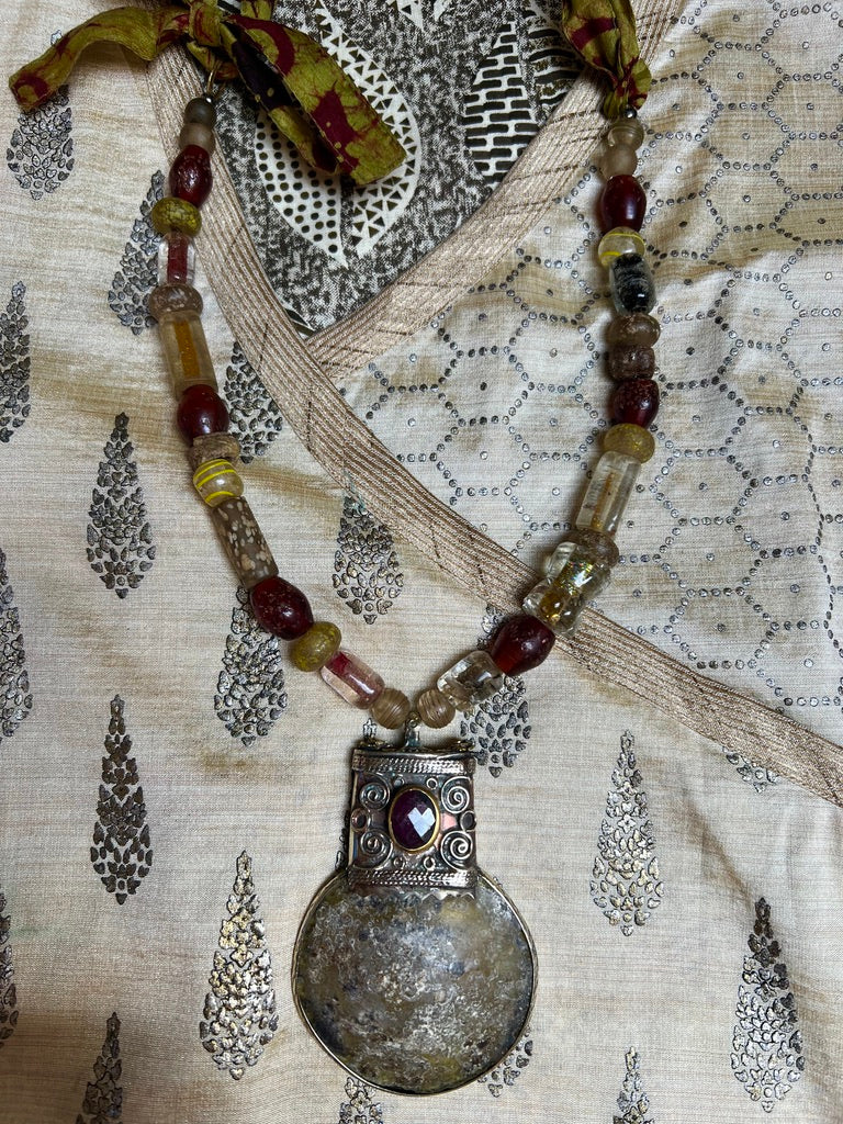AFGHAN SEA GLASS NECKLACE