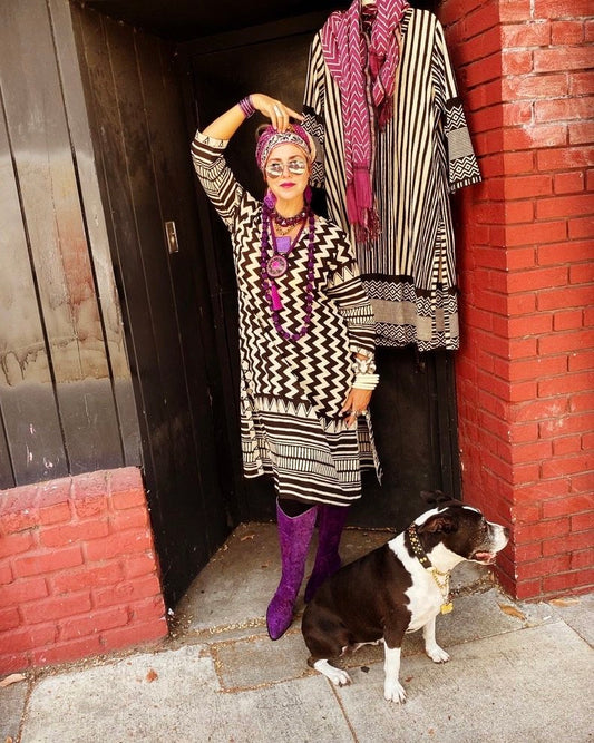 BLACK & WHITE MAXI KURTI