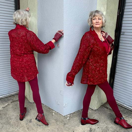 ROMANTIC RED SWING JACKET