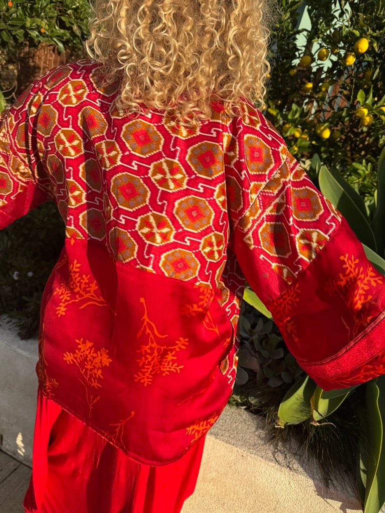 RAVISHING RED RUBY SHORT KIMONOS