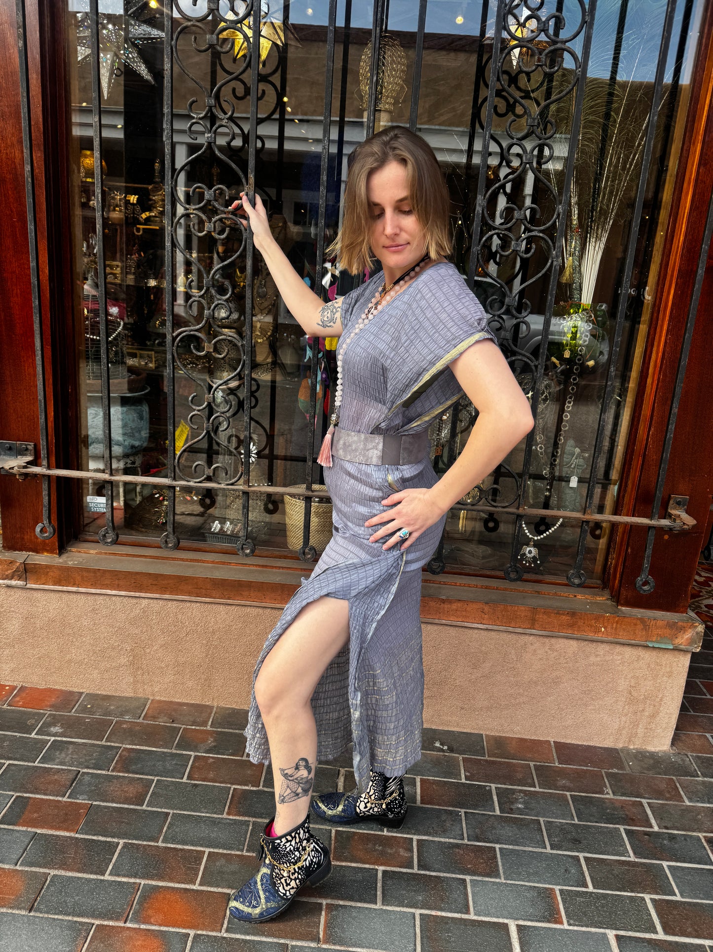 SLATE BLUE SHEATH DRESS