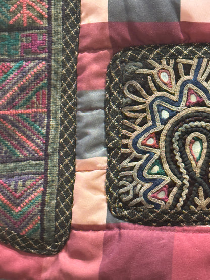 TRIBAL CHIC HAND EMBROIDERED PLAID DOG JACKET