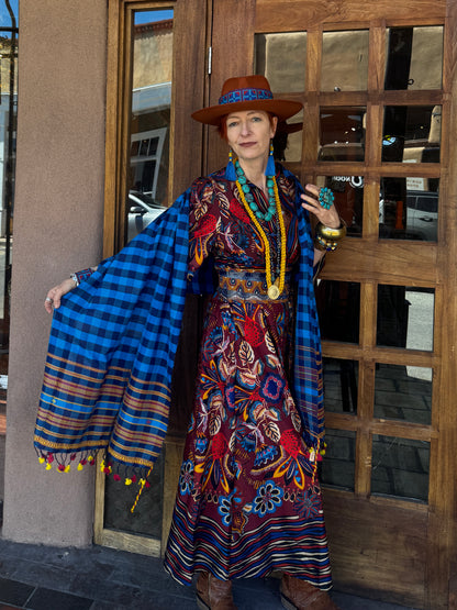 CHECKERED PAST HAND LOOM COTTON SHAWL