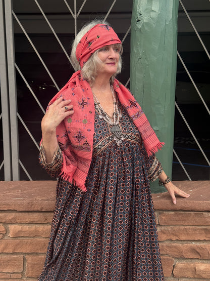 MASTERPIECE SOOF WOOL SCARF HANDLOOM HANDSPUN HAND EMBROIDERED