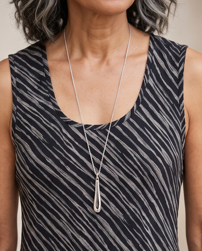 ABSTRACT BLACK COTTON SLIP DRESS