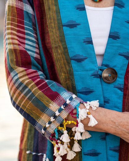 AQUA RAINBOW HANDLOOM COTTON COAT