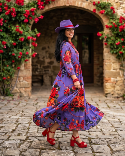 ALEGRA MAXI DRESS PURPLE  BEGONIA