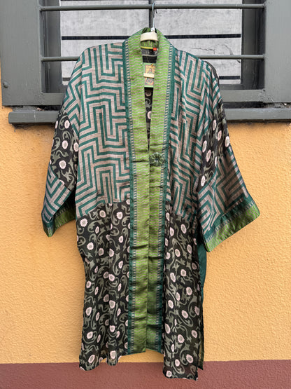 GREEN GRAPHIC KIMONOS - SHORT AND LONG