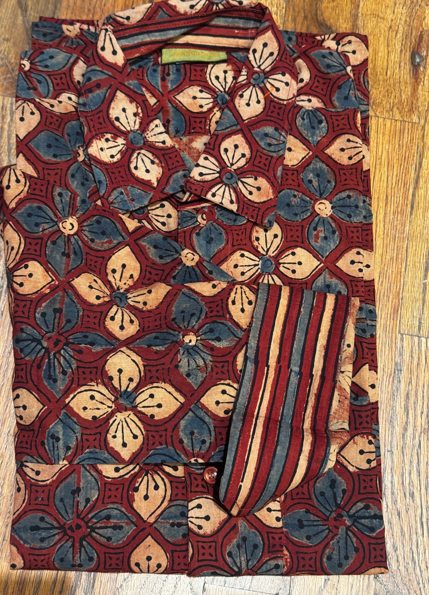 BLOCK PRINT MENS SHIRT Size SMALL Only