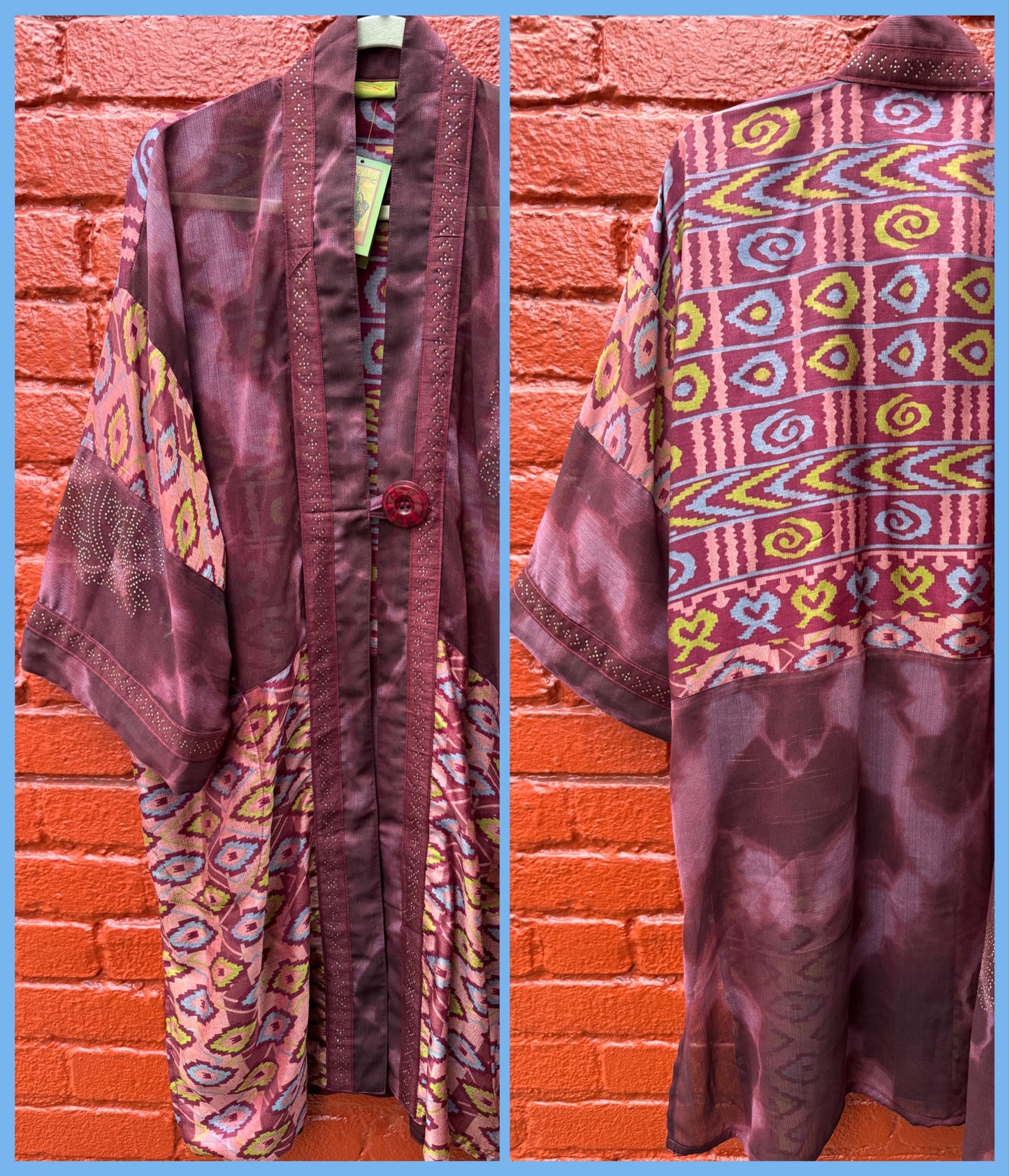 COPPER IKAT LONG KIMONOS