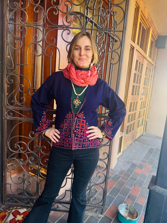 MUTWA FINE EMBROIDERED WOOLY JACKET