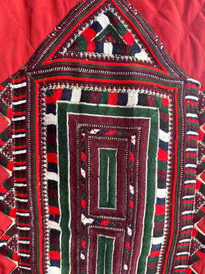UPCYCLED RED AFGHAN EMBROIDERED VEST