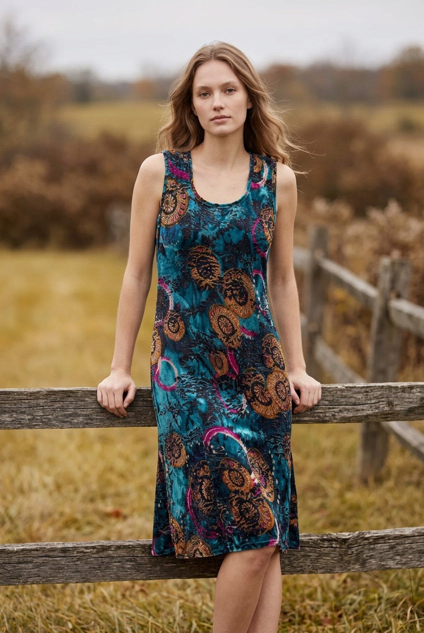 VELVET SLIP DRESS