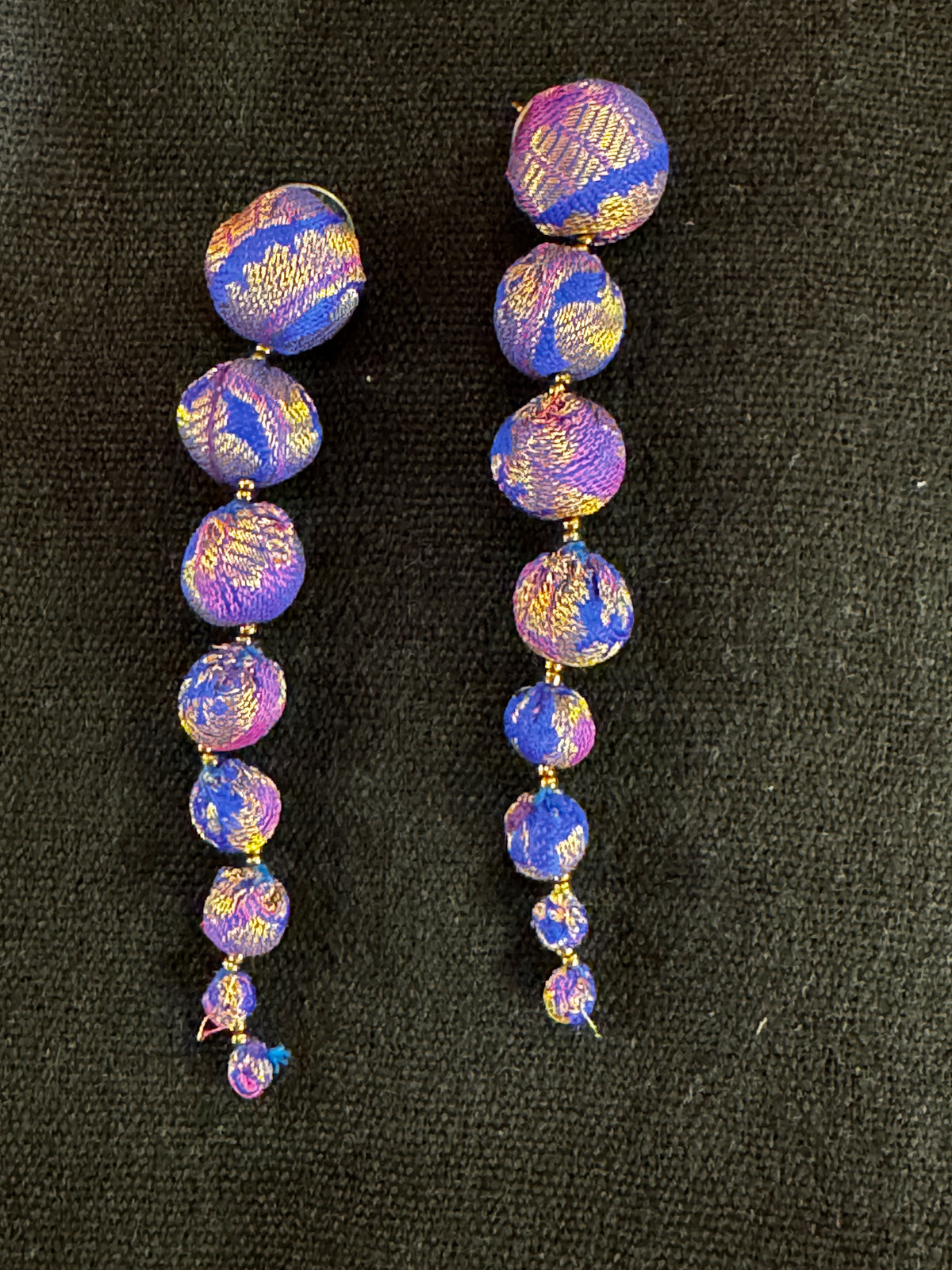 CASCADING CLOTH BALL EARRINGS