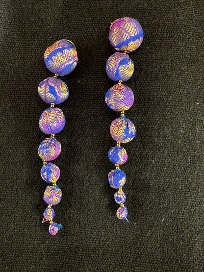 CASCADING CLOTH BALL EARRINGS