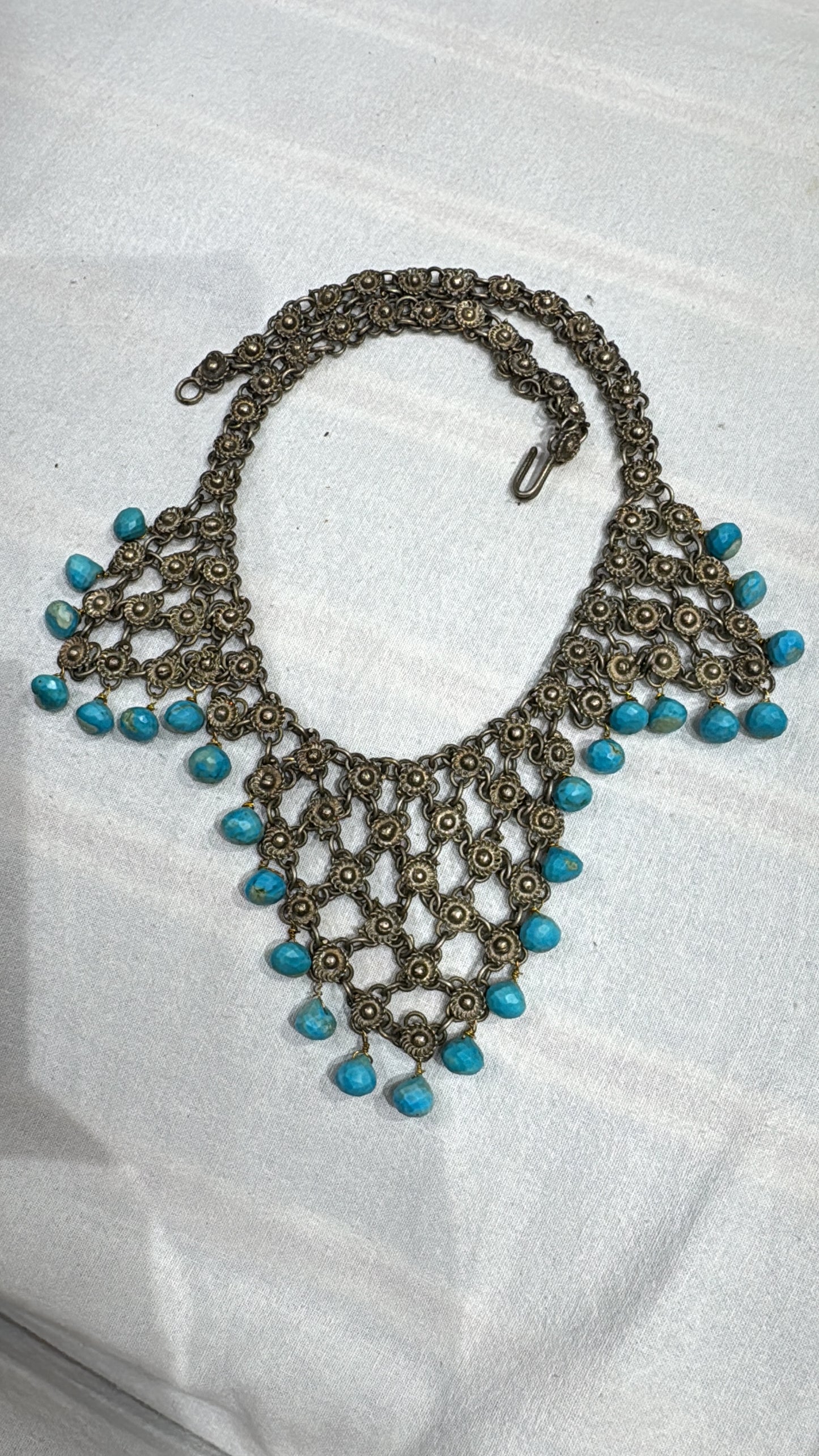 VTG AFGHAN WATERFALL TURQUOISE DROP