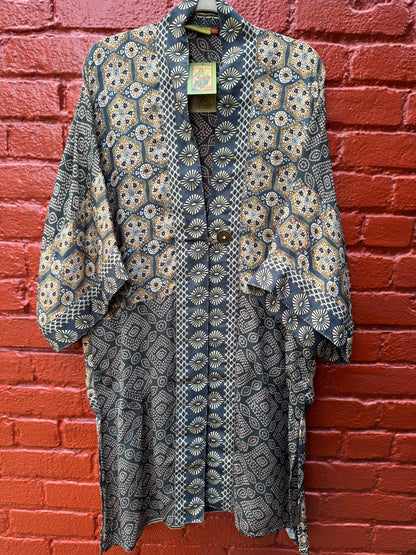 TEAL TILE KIMONOS LONG