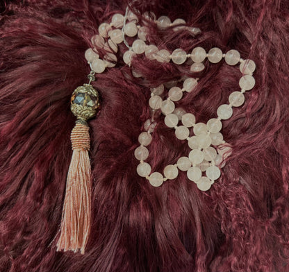 ROSE QUARTZ TASSEL NECKLACE