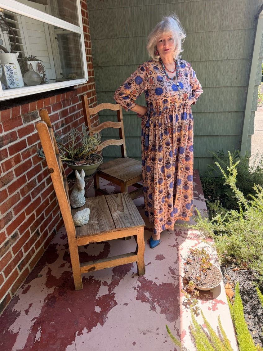 ALEGRA MAXI DRESS BLUE EXOTIC GARDEN