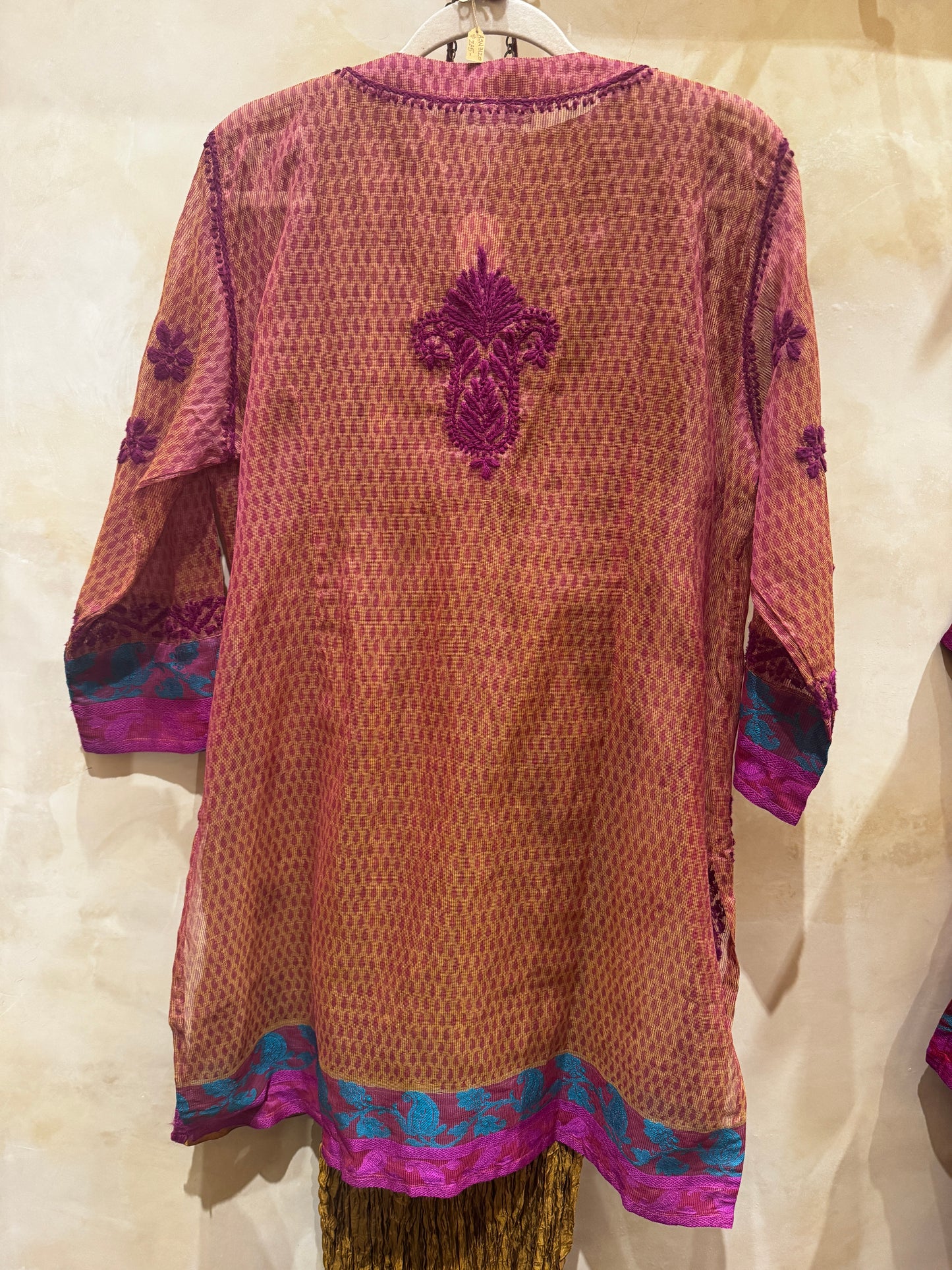 GOSSAMER GAUZE HAND EMBROIDERED COAT