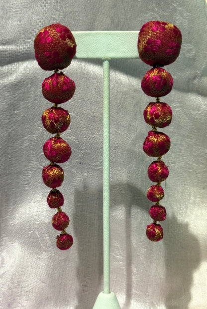 TEXTILE BALL EARRINGS