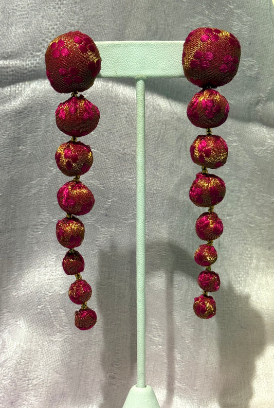 TEXTILE BALL EARRINGS
