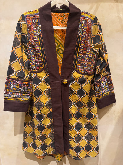 GOLDEN OGEE EMBROIDERED TRIBAL COTTON COAT