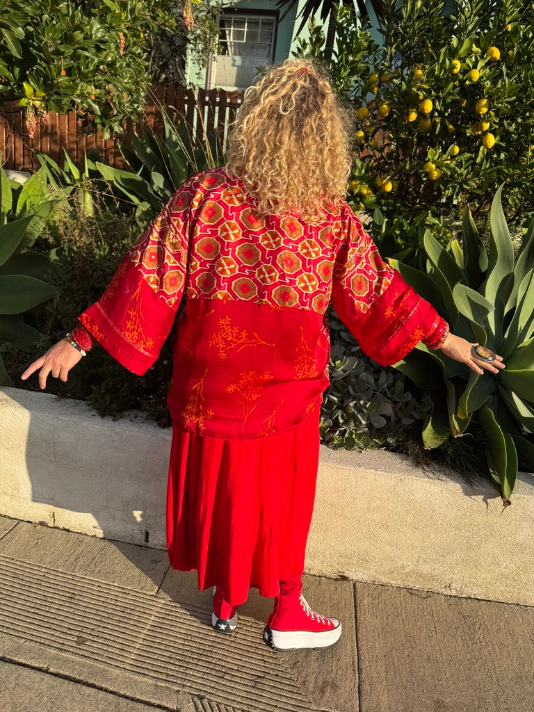 RAVISHING RED RUBY SHORT KIMONOS